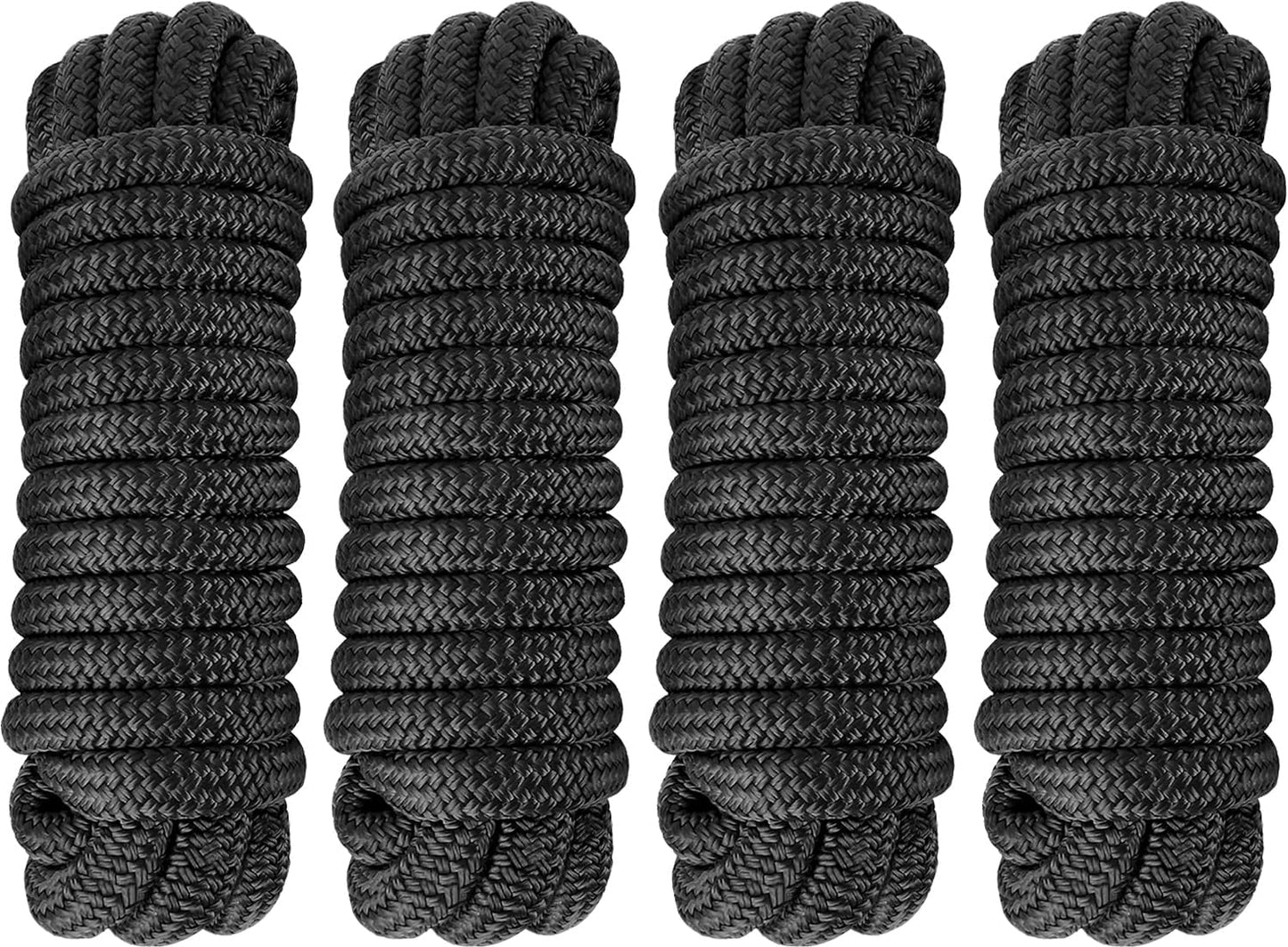 Boat Dock Lines 5/8in x 25ft Double Braided Nylon for Secure Mooring