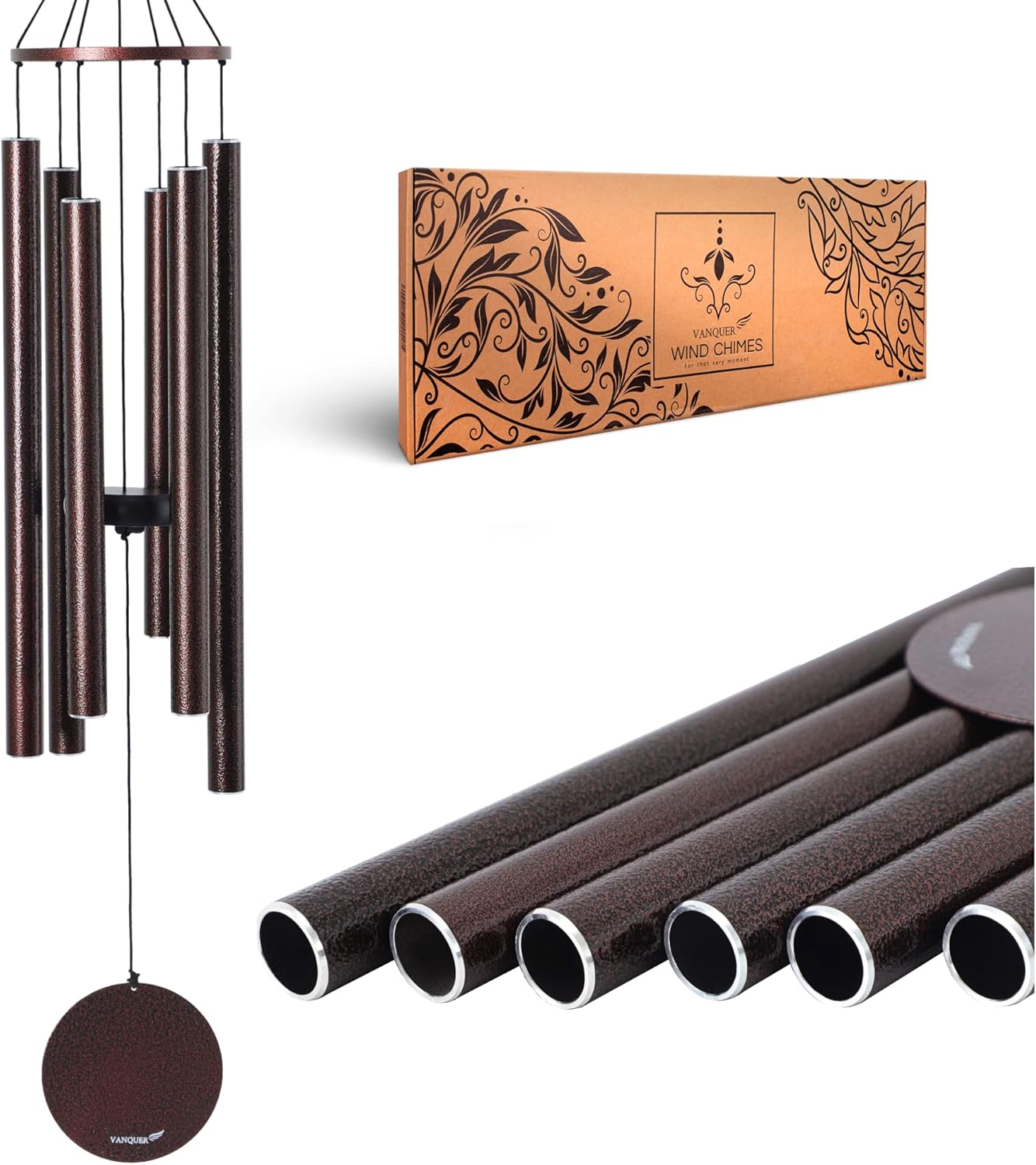 Deep Tone Wind Chimes for Outside - 38in Musical Decor