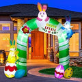 9.3FT Easter Inflatable Archway with Bunnies and Eggs - Yard Party