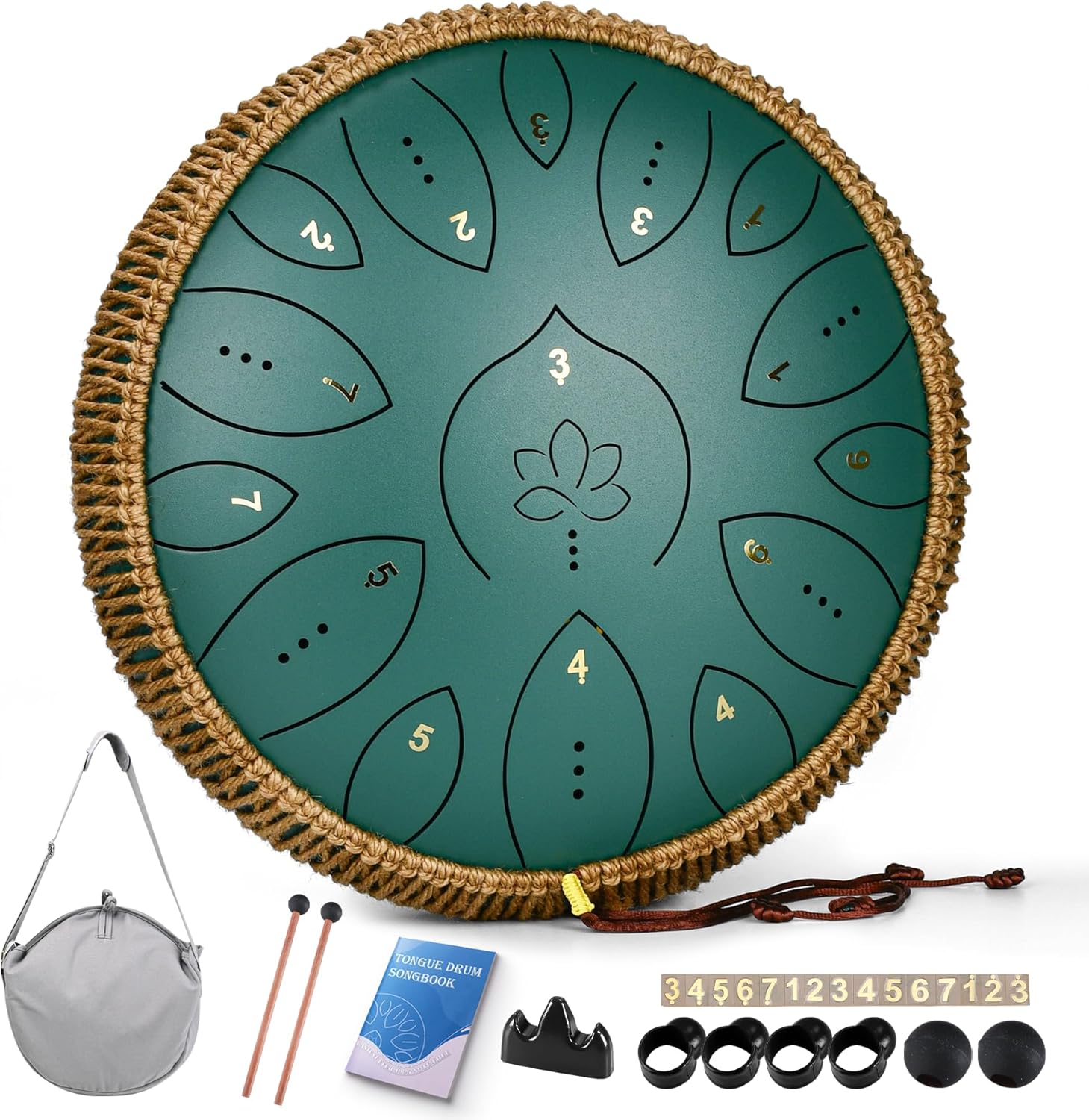 Steel Tongue Drum 13 Inches 15 Notes for Relaxing Melodies