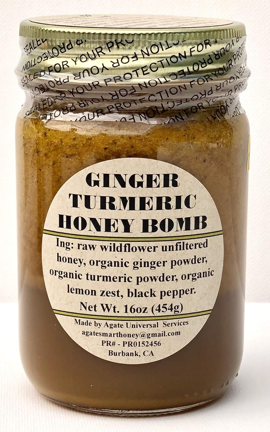 GINGER TURMERIC HONEY BOMB 16oz - A Natural Health Boost