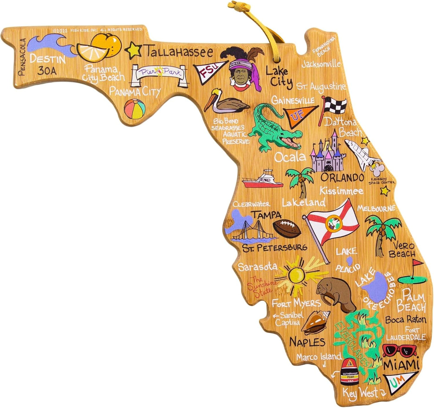 Florida State Shaped Cutting Board and Charcuterie Platter