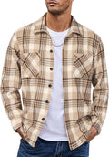 COOFANDY Men's Flannel Shirt Jacket - Warm, Soft Plaid Layer Shirts