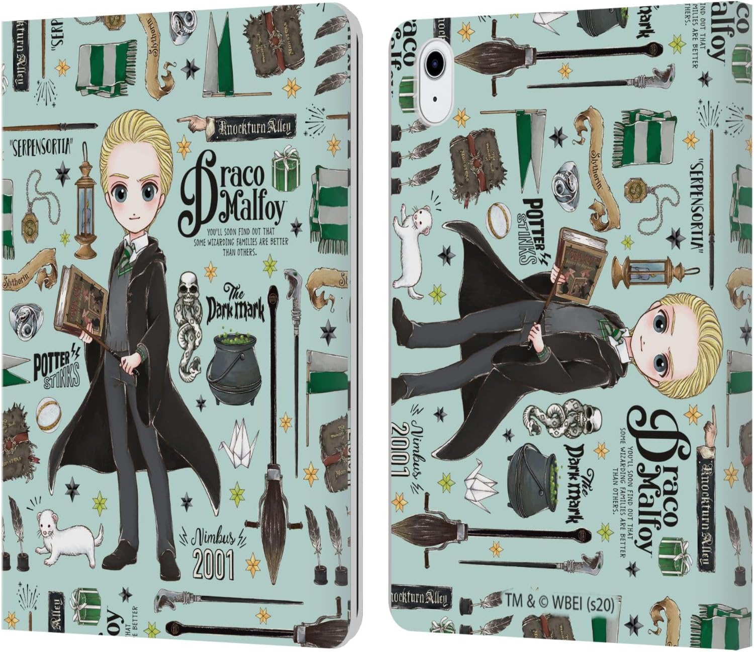 Harry Potter Draco Pattern Leather Wallet Case for iPad Air