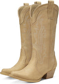 Rollda Cowboy Boots for Women - Comfortable Pointed Toe