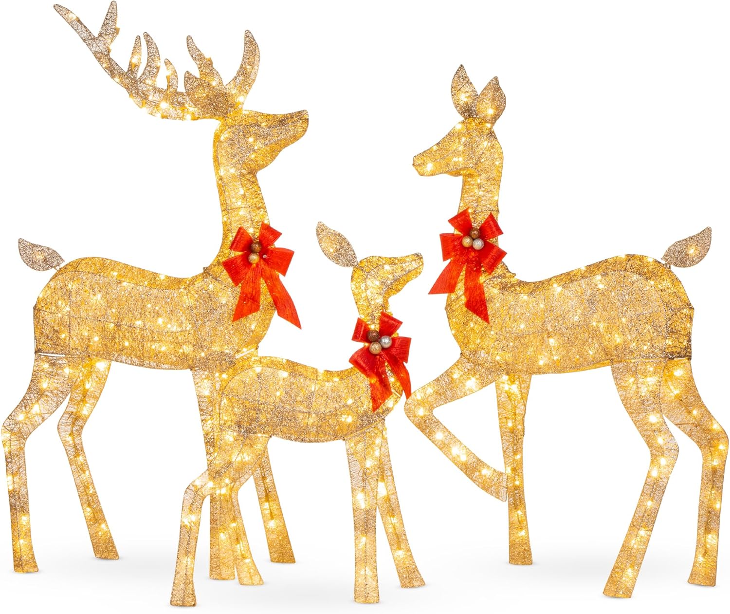Lighted Christmas Deer Family Set for Outdoor Yard Decoration