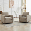 Set of 2 Comfy Swivel Chairs - Mid Century Modern Style