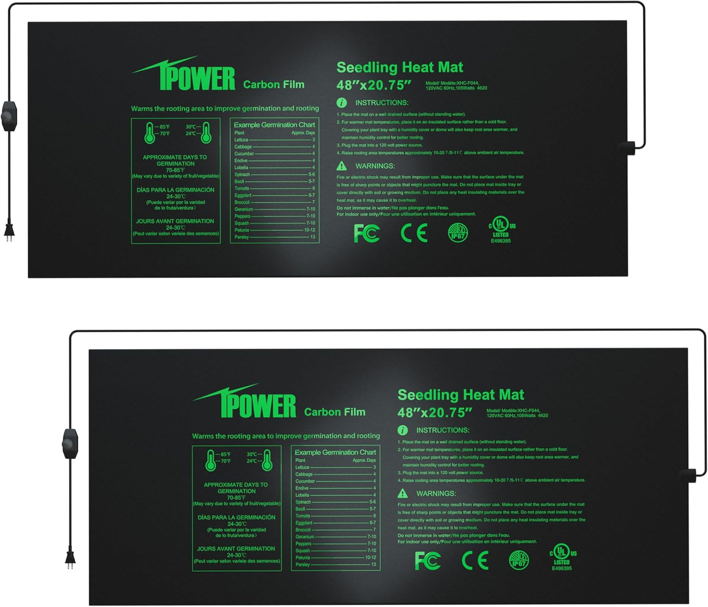 iPower 48in x 20.75in Seeding Heat Mat for Plant Germination