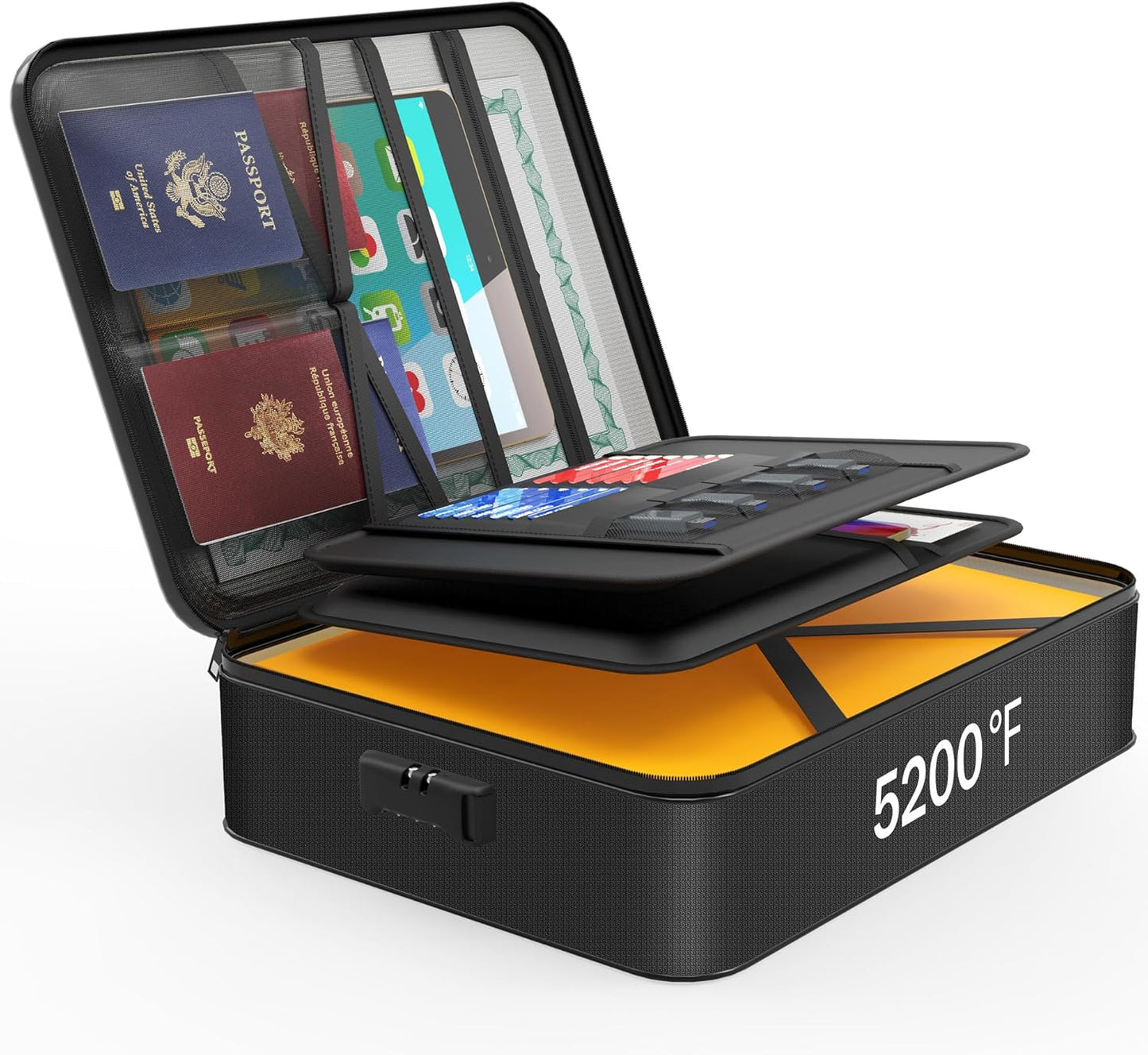 Noiposi Document Organizer: Fireproof and Waterproof Storage Box