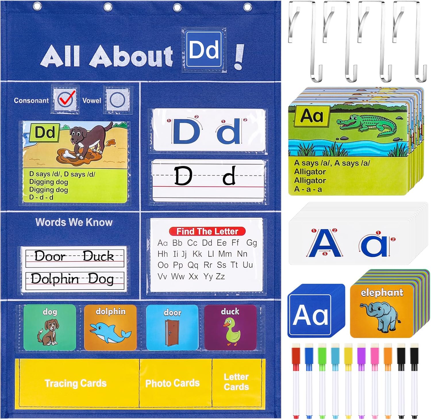 Meetory Alphabet Learning Pocket Chart for Engaging Learning