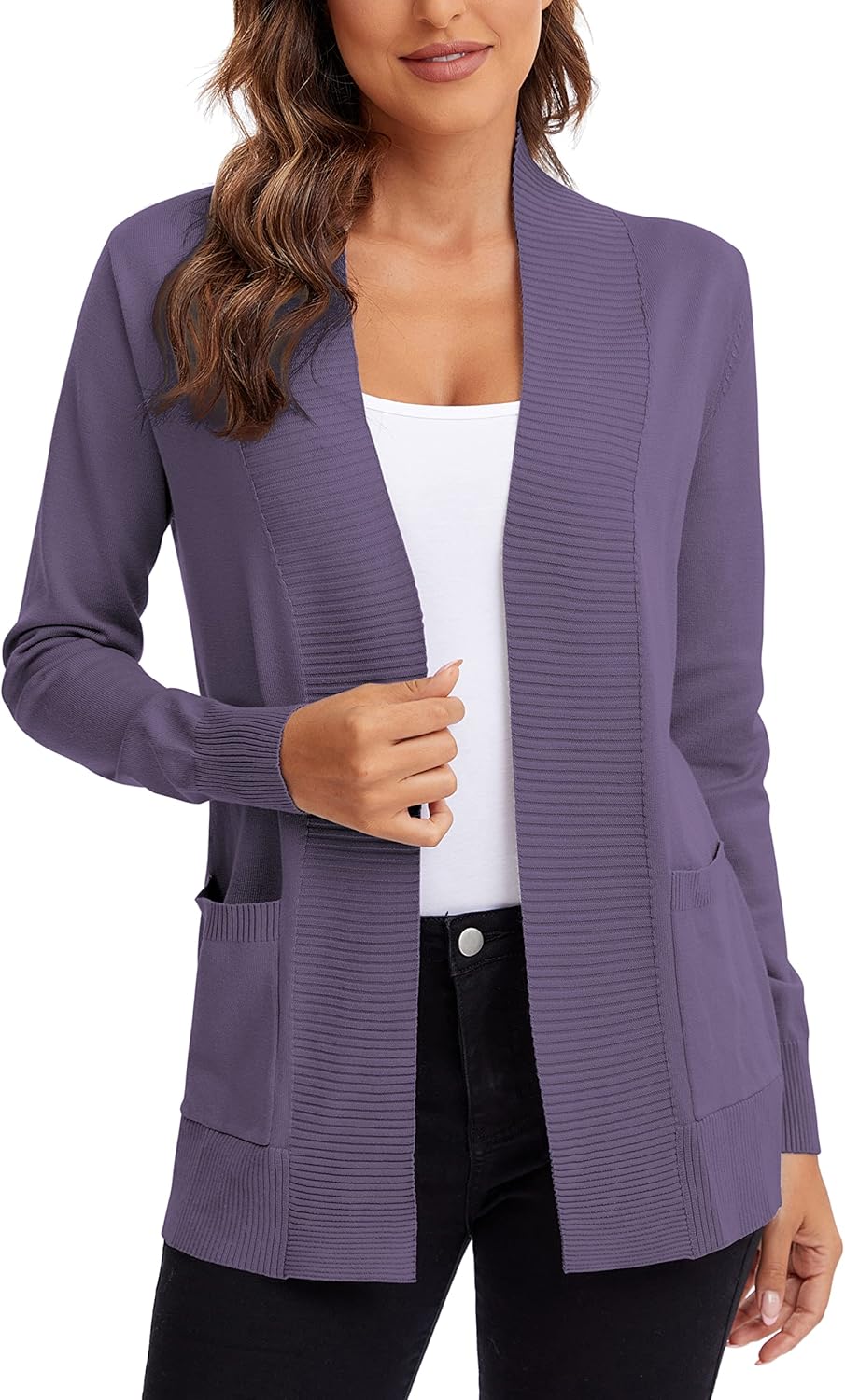 Urban CoCo Women's Lightweight Open Front Cardigan Sweater