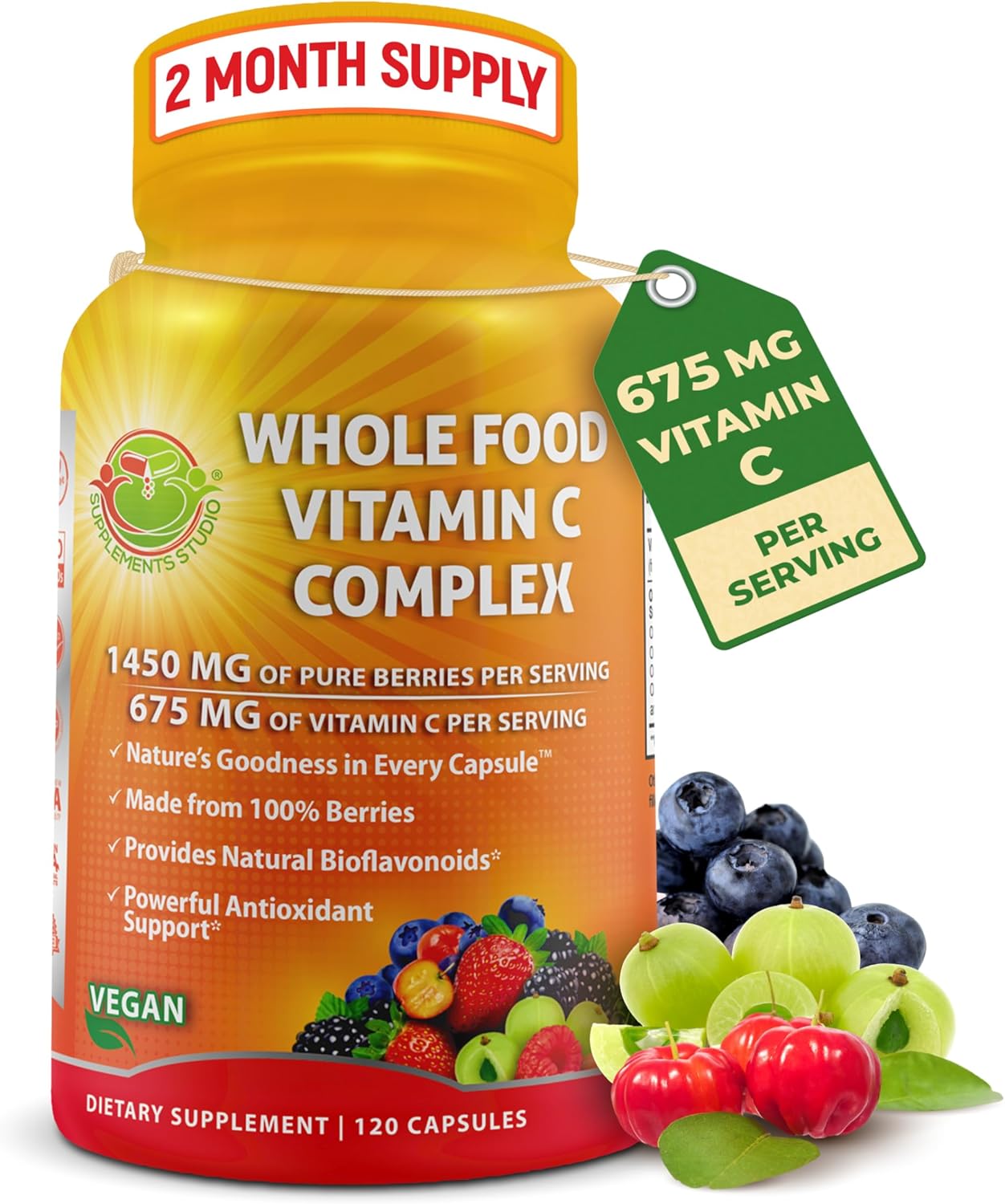 Whole Food Vitamin C Complex for Immune Support and Energy