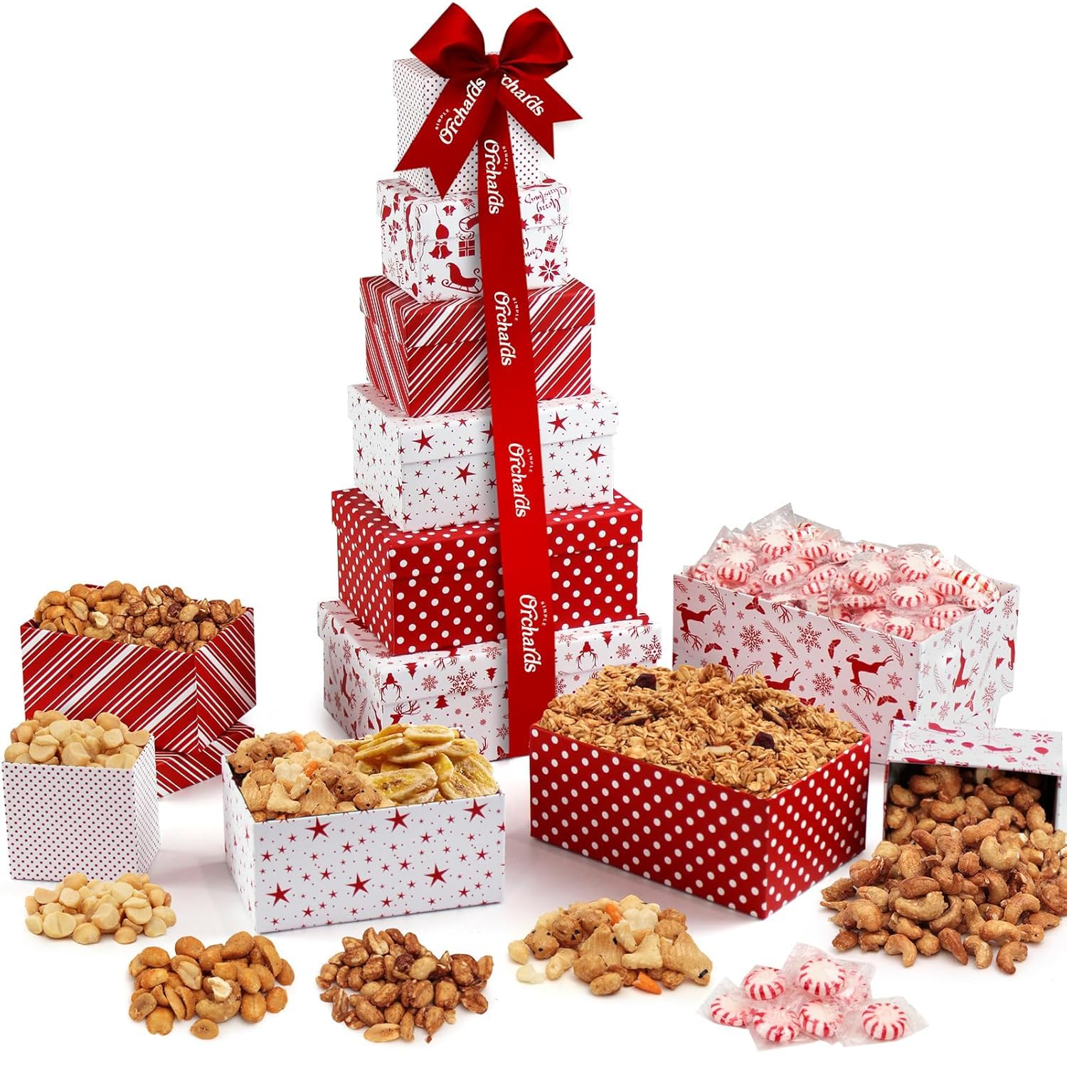 Gourmet Cravings Indulgence Gift Basket Tower with Fresh Nuts