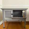 Rabbit Hutch Indoor Rabbit Cage with Metal Wire Pan - Easy Clean Home