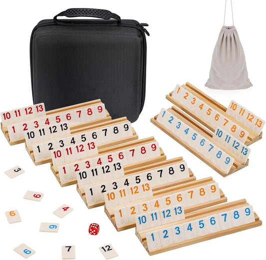 Upgraded Rummy Cube Board Game Set for 2-8 Players Fun