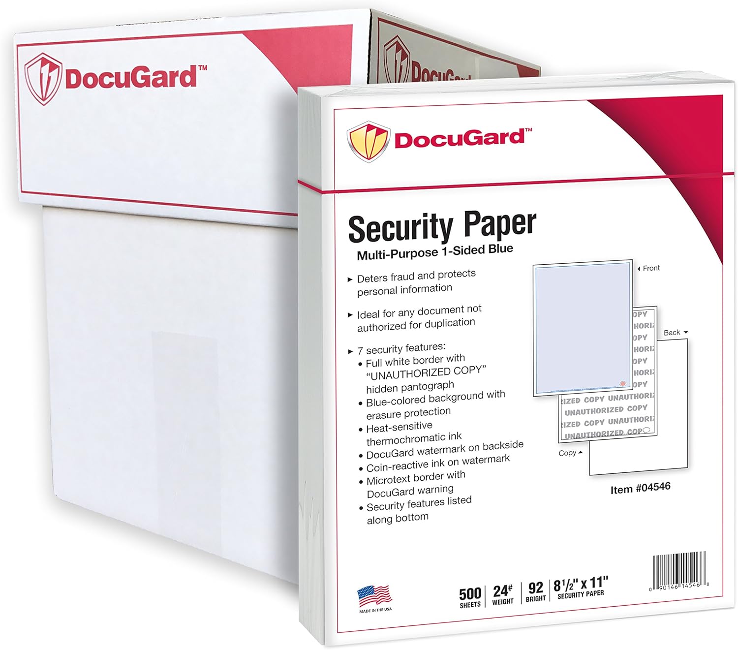 DocuGard Advanced Blue Security Paper for Fraud Prevention