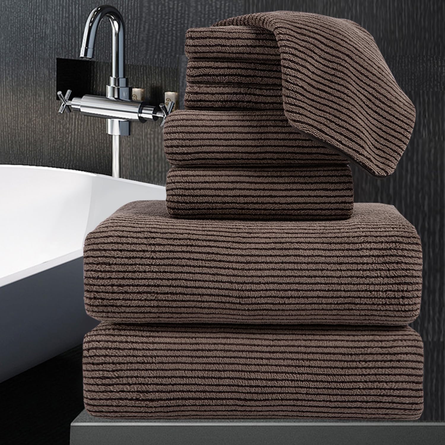 8-Piece Premium Towel Set for Bathroom - Soft and Absorbent