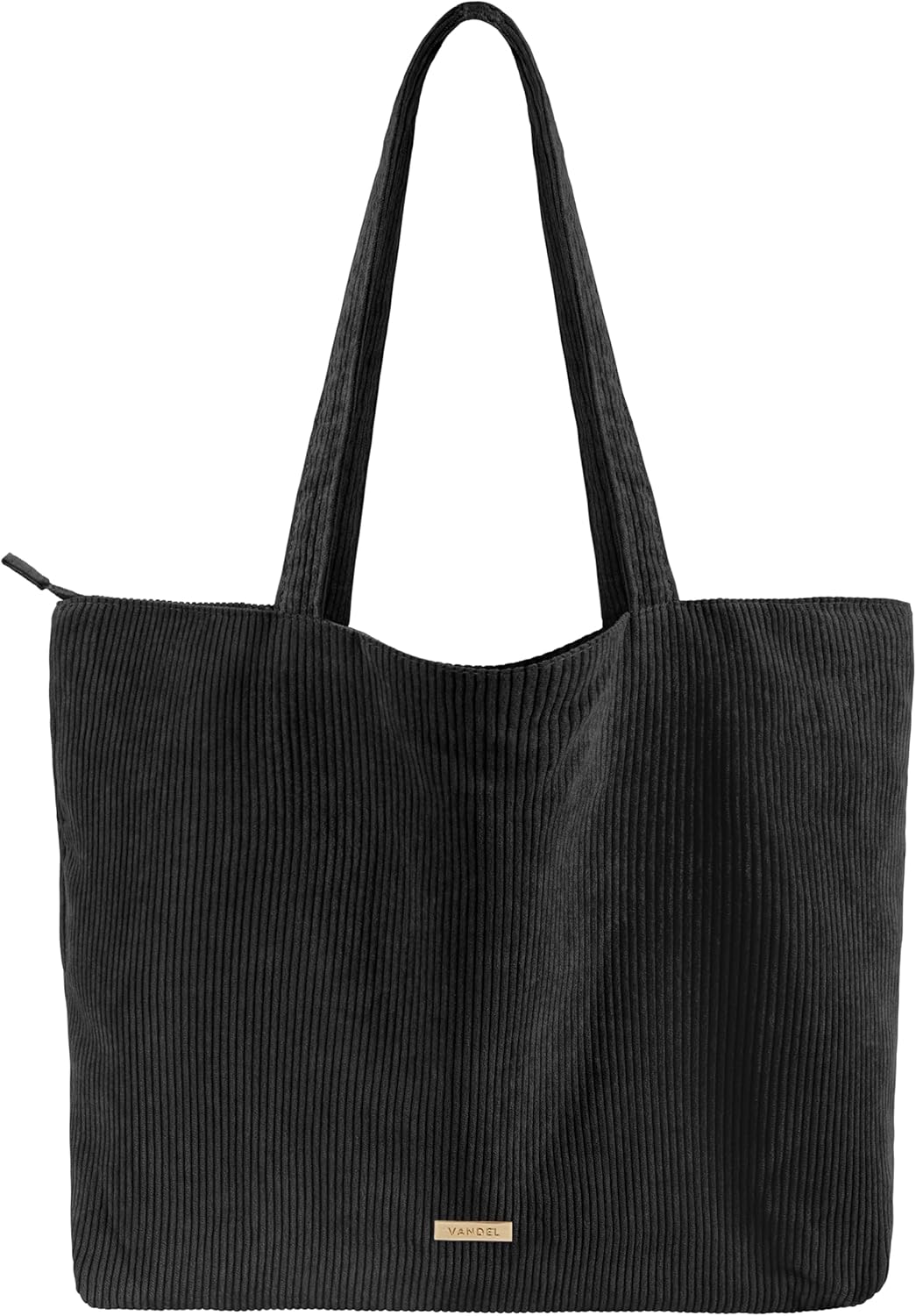 VANDEL Corduroy Tote Bag for Women and Men with Zipper Closure