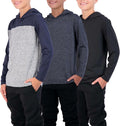 Real Essentials 3 Pack Dry-Fit Youth Long Sleeve Hoodie Shirts