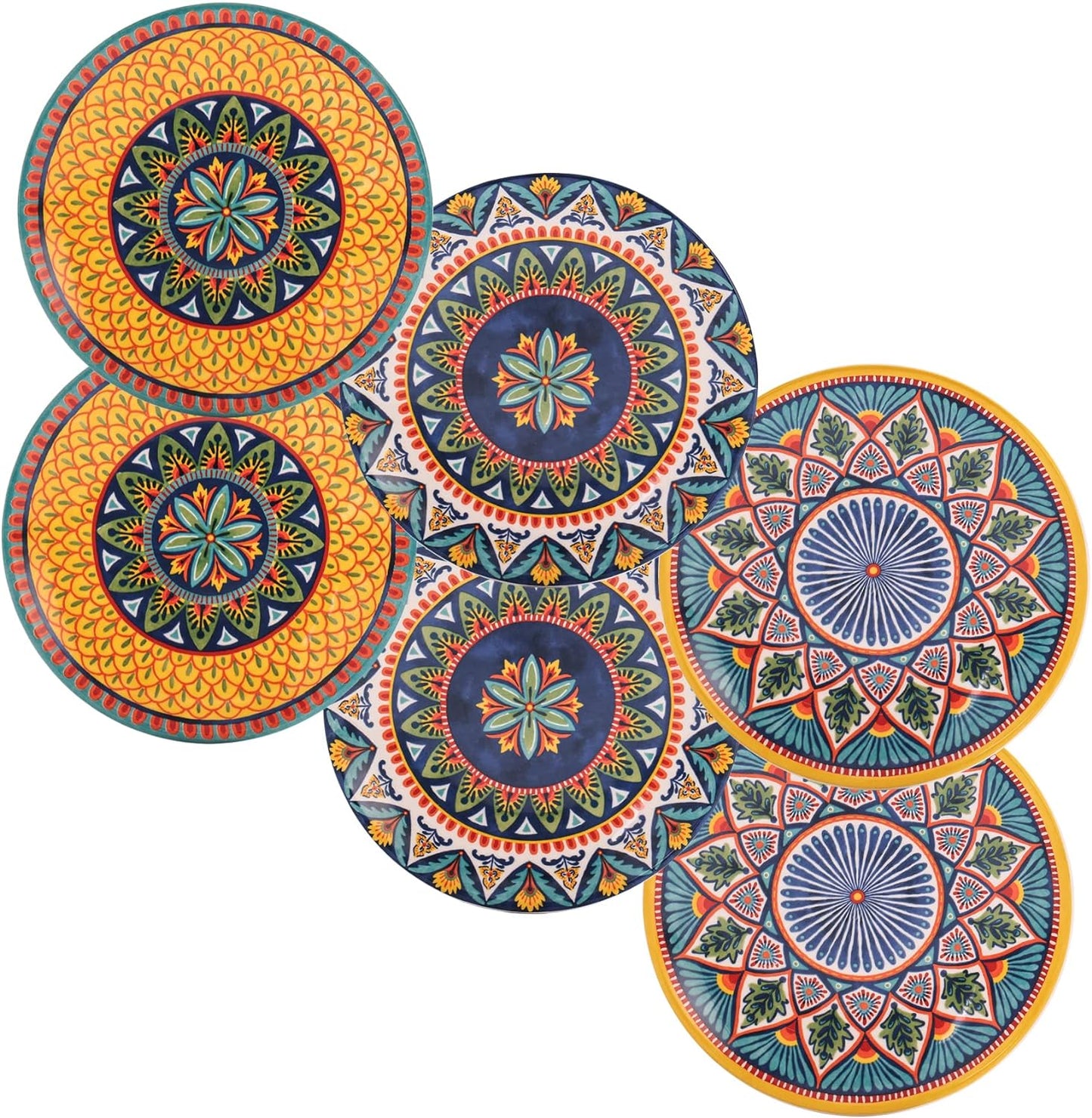 Bico Havana Appetizer Plates Set of 6 for Snacks and Salads