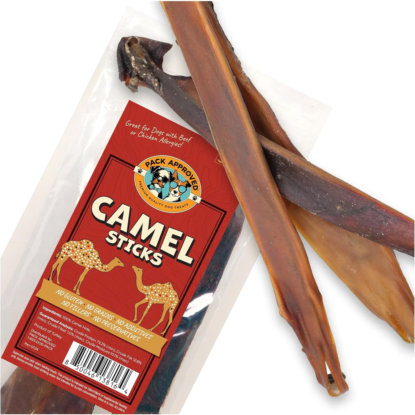 Hypoallergenic Camel Skin Chews for Large Dogs - Dental Health & Protein Boost - Pack Approved