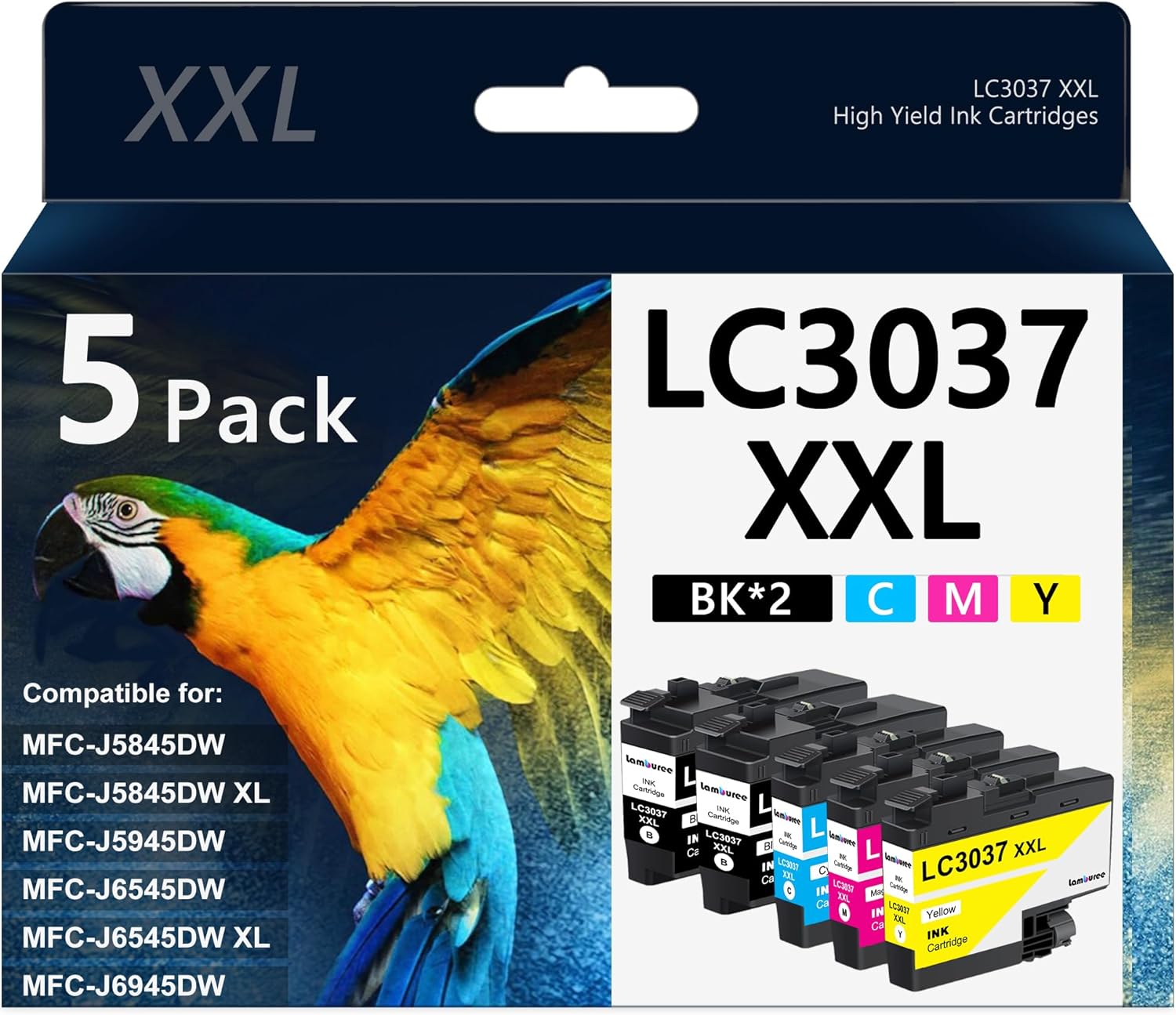 LC3037XXL Ink Cartridges for Brother Printers - 5 Pack