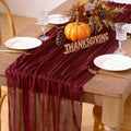 Burgundy Red Cheesecloth Table Runner 12pcs 10ft - Boho Thanksgiving