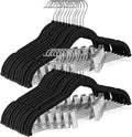 Velvet Skirt Hangers 24 Pack - Slim Non Slip Clip Hangers
