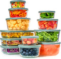 24pc Glass Food Storage Containers Set - Airtight, Stackable