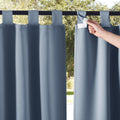 Outdoor Tab Top Patio Curtains - Stone Blue Room Darkening
