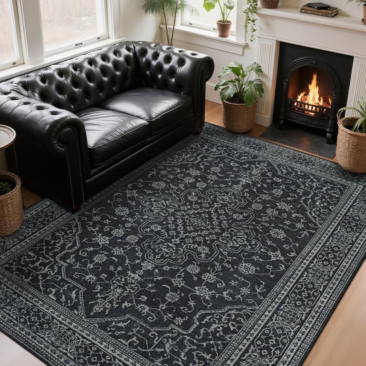Washable 8x10 Area Rugs for Living Room and Bedroom Decor