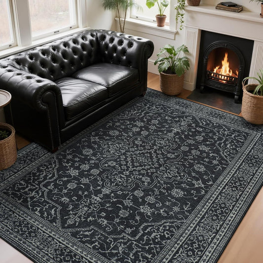 Washable 8x10 Area Rugs for Living Room and Bedroom Decor