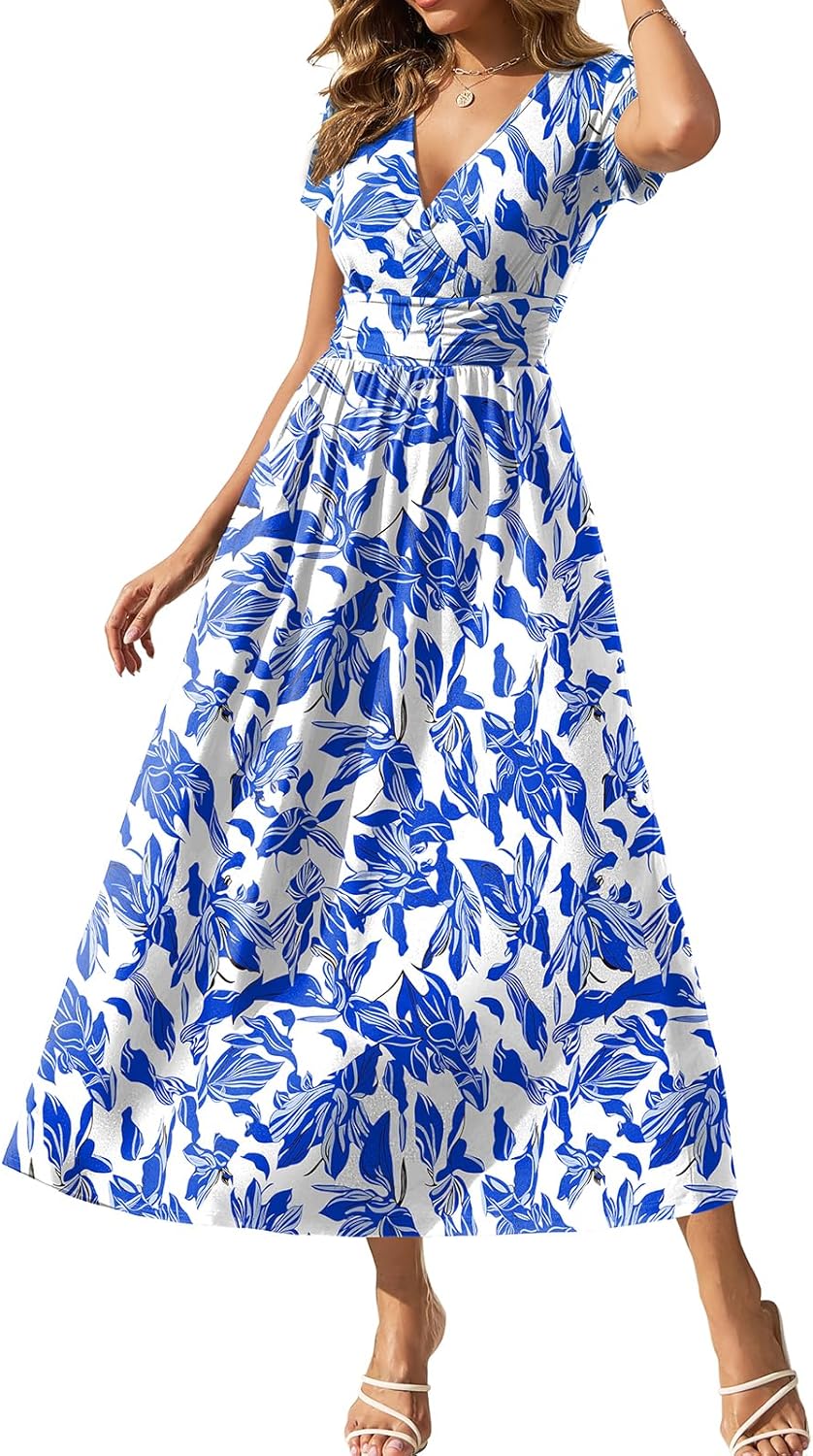 Gracyoga Women's Summer Dresses 2025 Flowy Sundress with Pockets