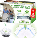 Commode Liners with Absorbent Pads - 60 Disposable Bedside Liners