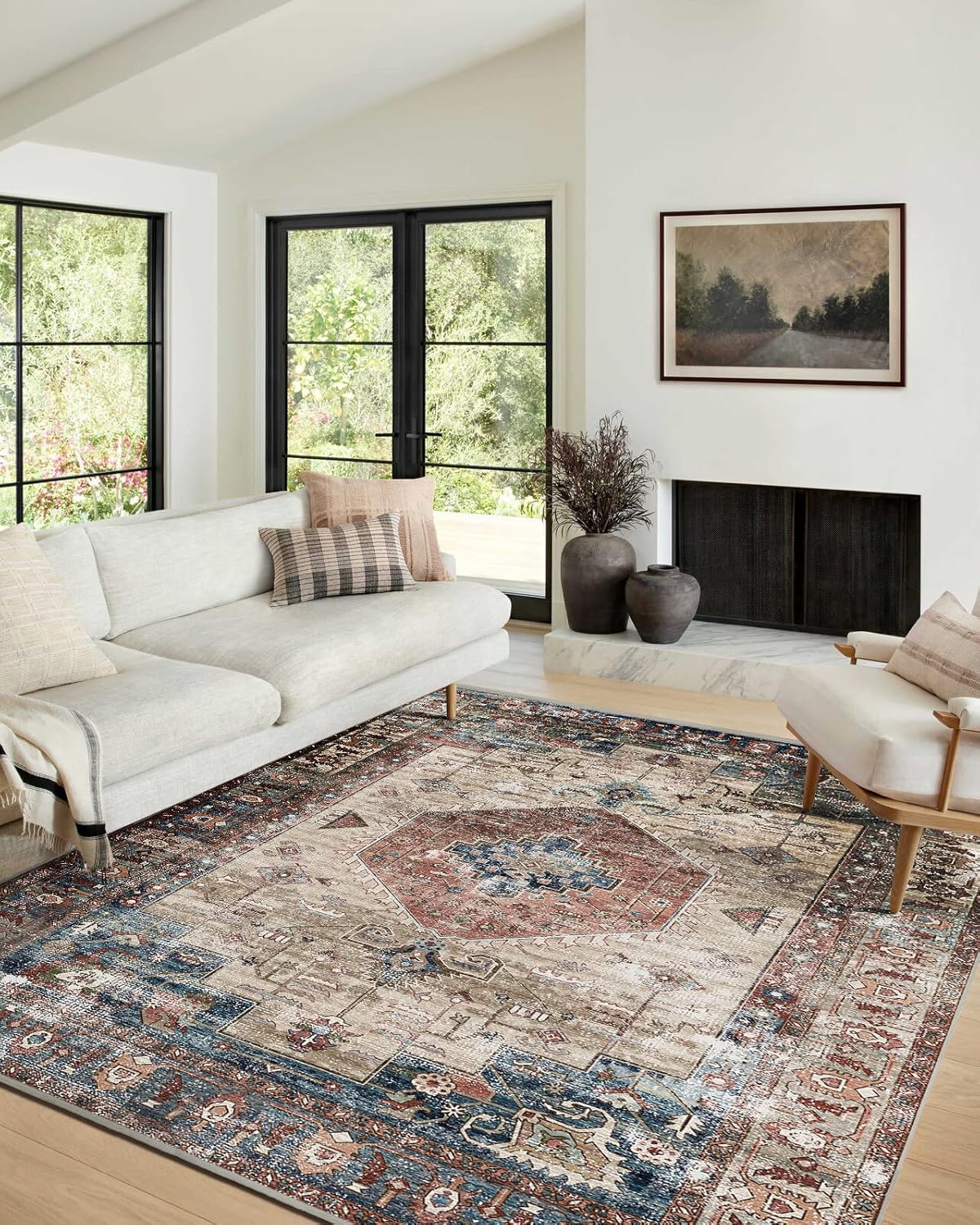 vivorug 9x12 Area Rugs for Living Room, Non Slip Vintage Rug