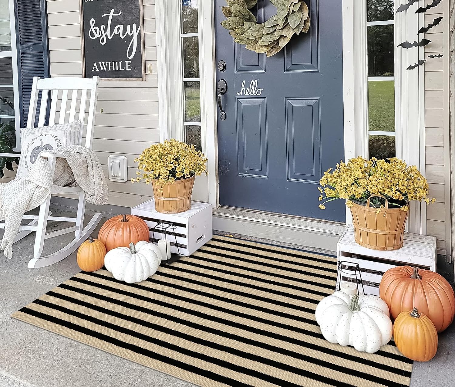 OJIA Washable Outdoor Rug 3ftx5ft for Entryway and Patio Use