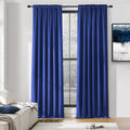 DONREN 2 Panels Royal Blue Blackout Curtain Panels 52 x 96 in