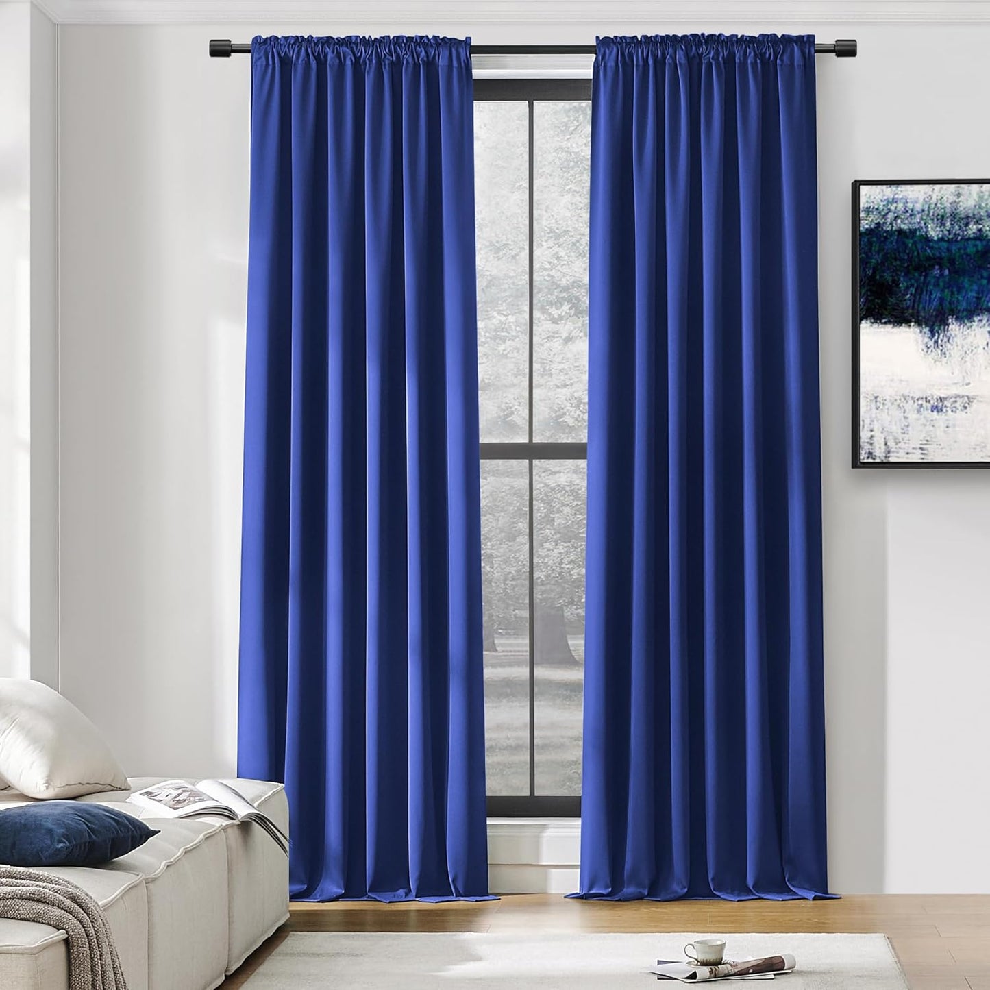 DONREN Royal Blue Blackout Curtain Panels for Maximum Privacy