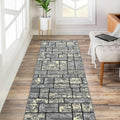 Custom Size Grey Ivory Stone Runner Rug 31in Wide - Choose Length