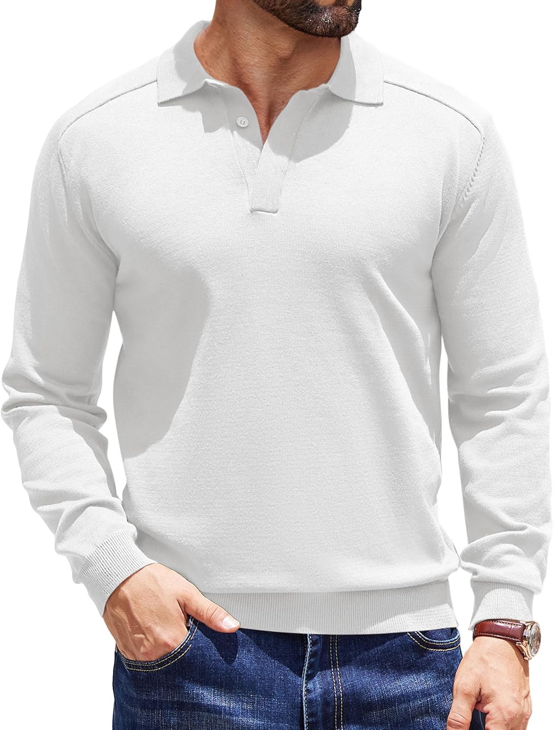 COOFANDY Mens Knit Polo Sweater for Casual and Stylish Wear