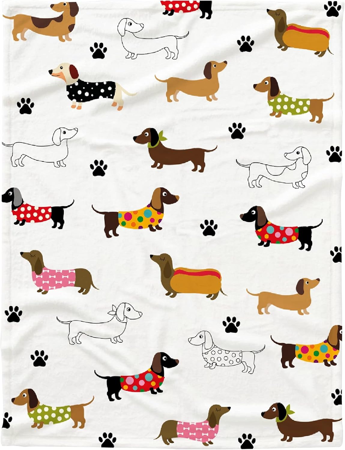 Dachshund Dog Blanket Personalized Soft Flannel Throw Blanket