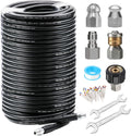 200FT Sewer Jetter Kit for Pressure Washer - Powerful Drain Cleaner