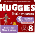 Huggies Little Movers Size 8 Diapers 38 Count - Secure Fit for Active