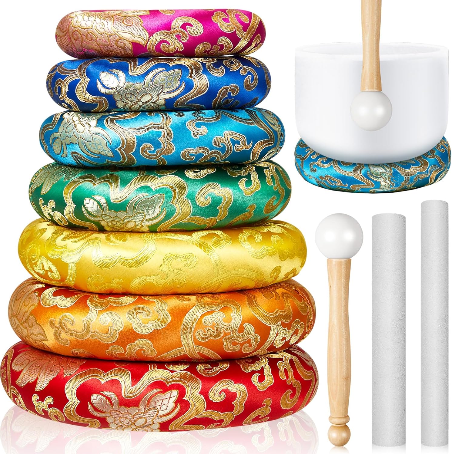 10 Pcs Singing Bowl Cushion Set for Meditation and Relaxation