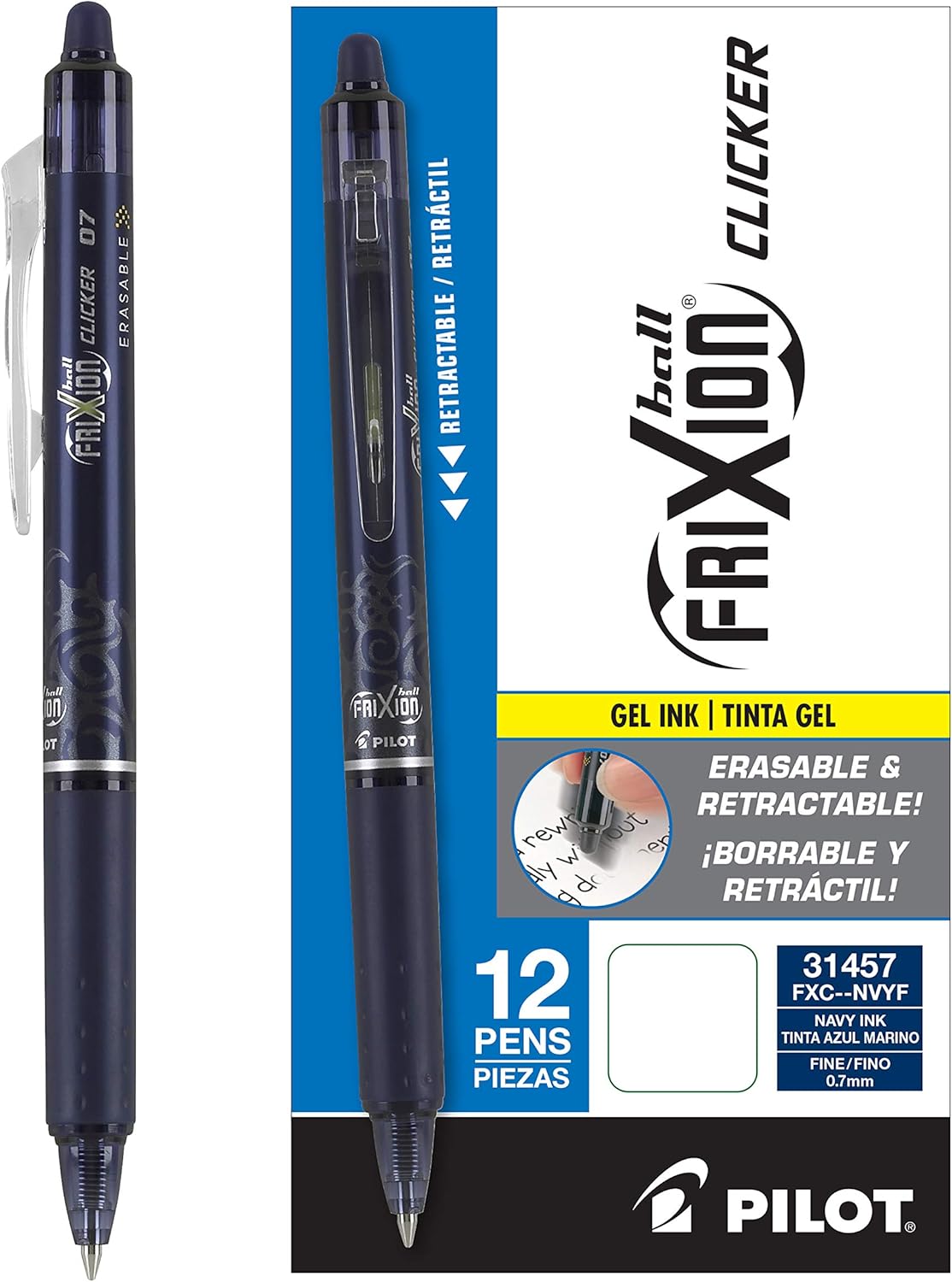 Pilot FriXion Clicker Erasable Gel Pens for Smooth Writing