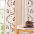 Bedroom Floral Linen Curtains Featuring Beautiful Embroidered Design