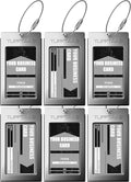 Luggage Tags Business Card Holder - 6-Pack Gunmetal Durable ID Tags