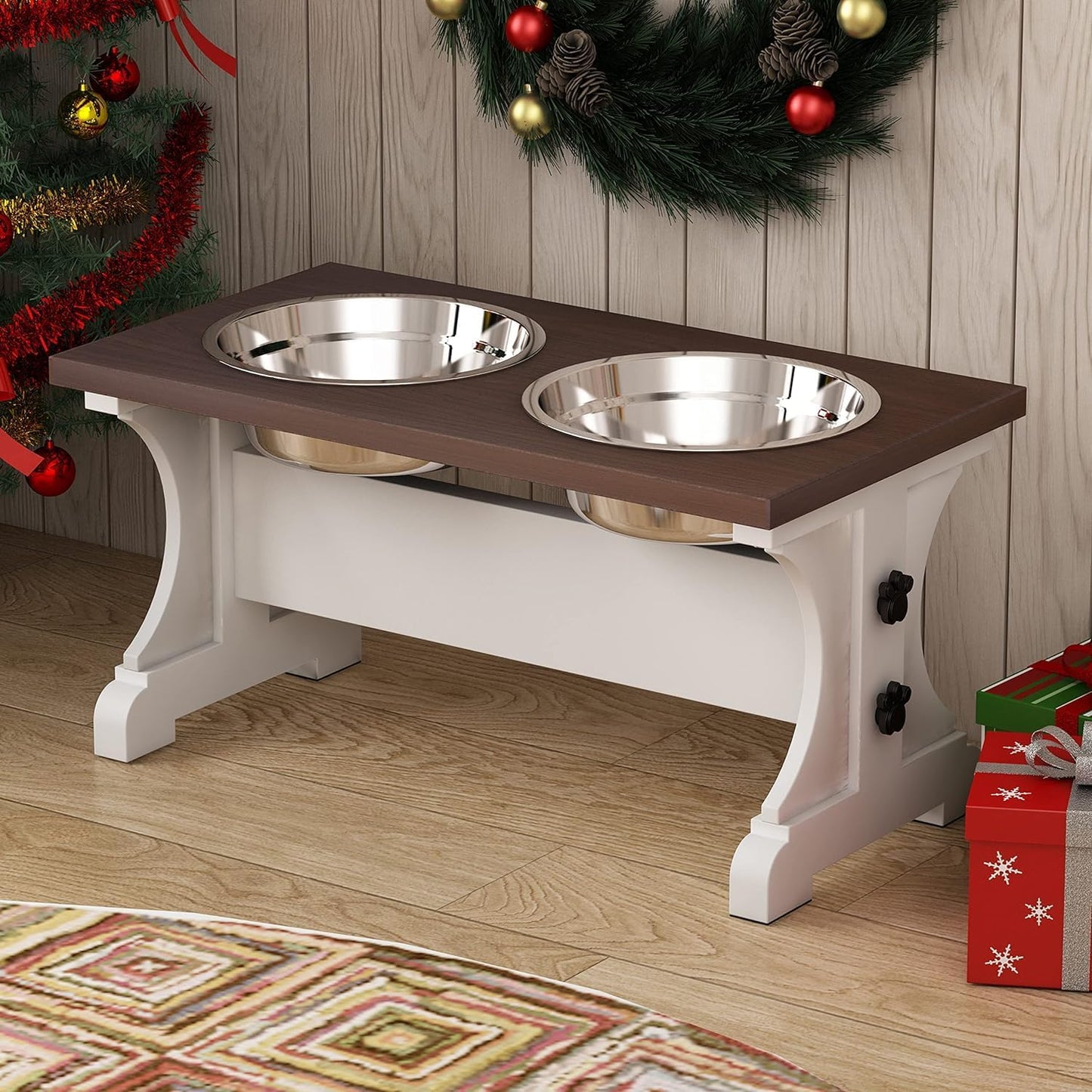 Piskyet Elevated Dog Bowls Stand for Medium and Large Dogs