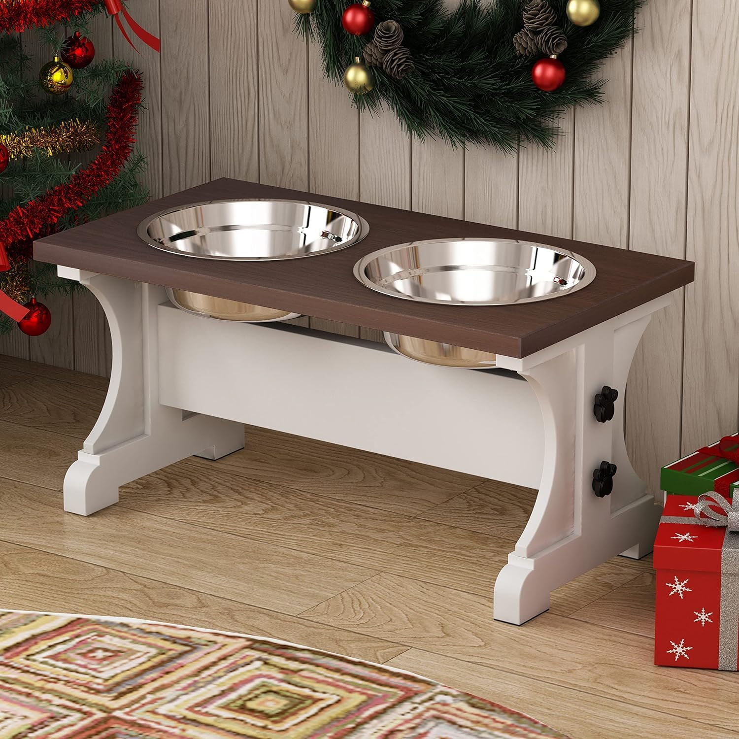 Piskyet Elevated Dog Bowls Stand for Medium and Large Dogs