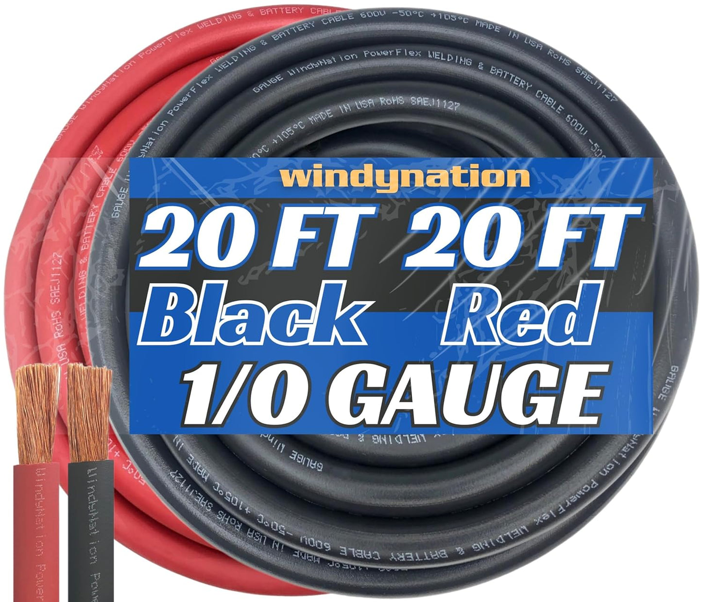 1/0 Gauge Flexible Welding Battery Cable Wire for Car and RV